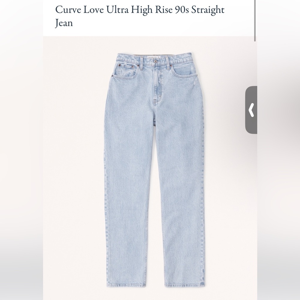 Abercrombie & Fitch • Curve Love 90s Straight Ultra High Rise Jeans Light Marble
